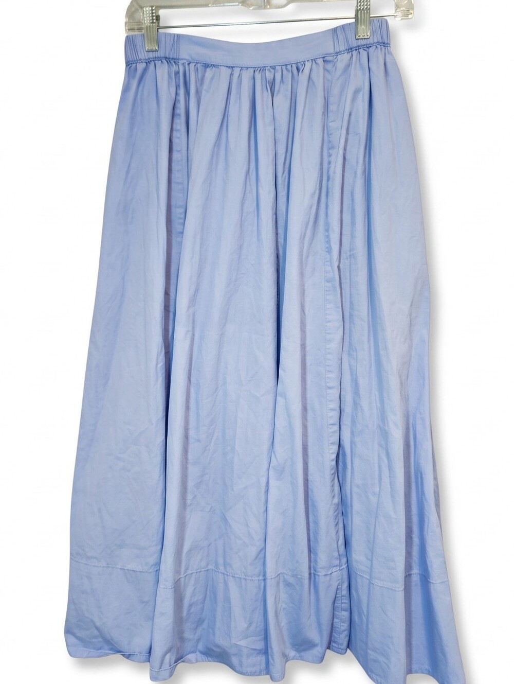 Free People Lowen Midi Skirt Blue Cotton A-Line Pull On XS - Picture 4 of 13